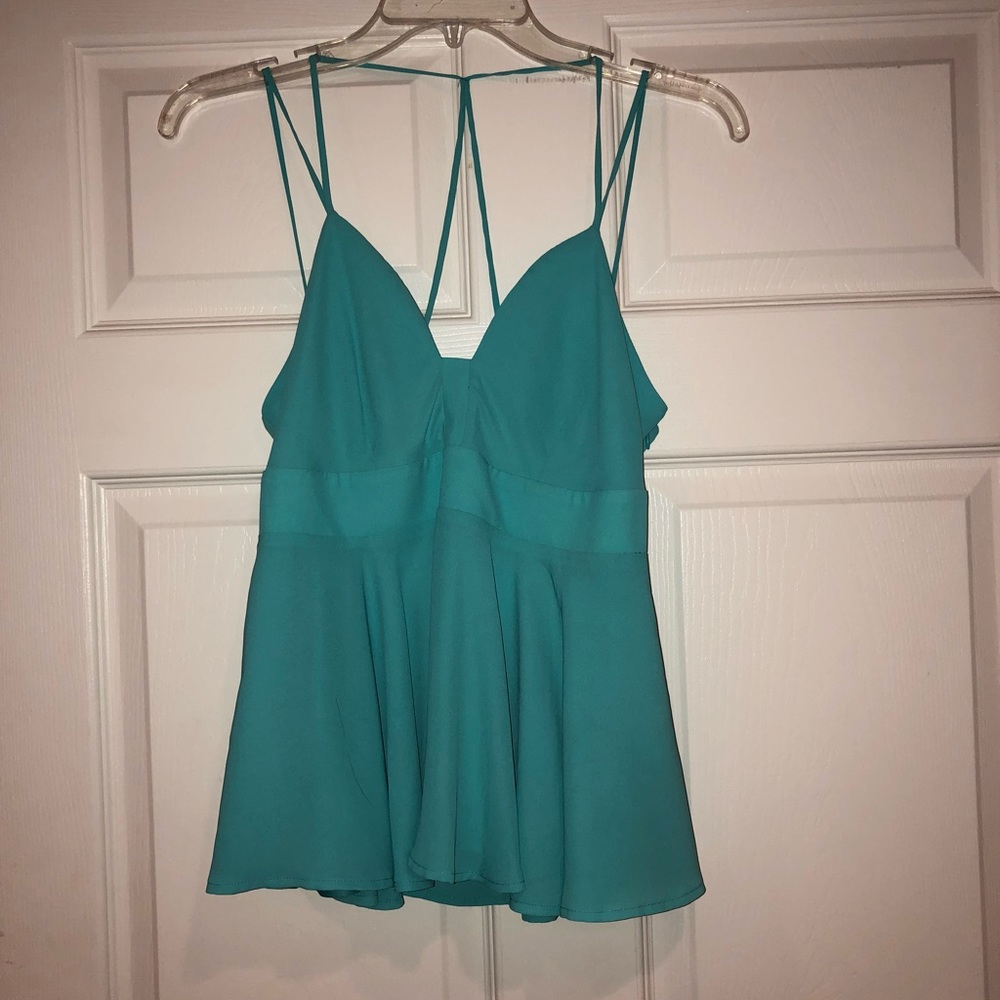 Teal dressy tank top from Express.